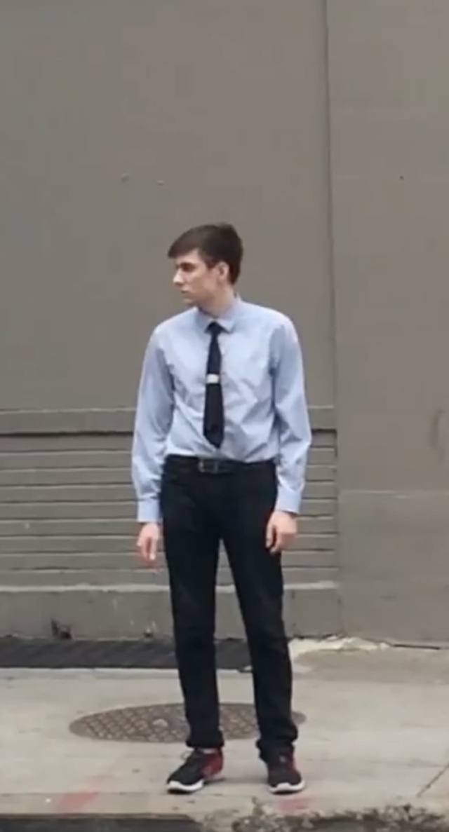 Man Attempts to Cross the Street