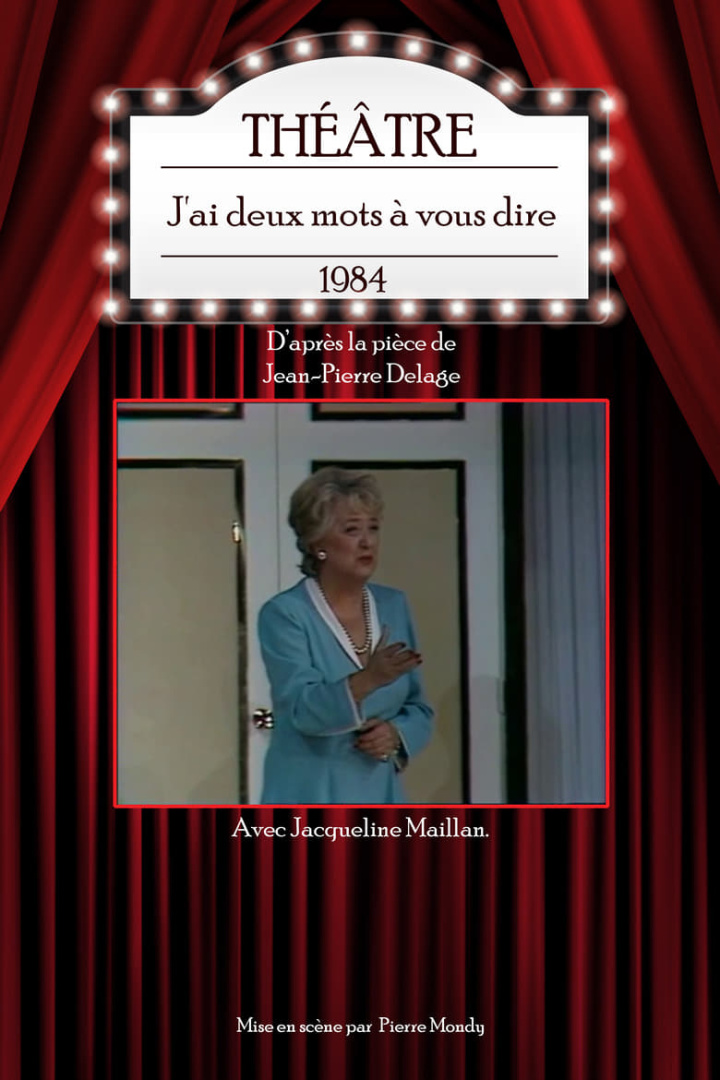 J\'ai deux mots à vous dire i gruppen Alla filmer hos Mohamad shop (495053)