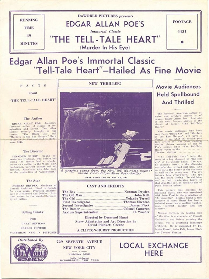 The Tell-Tale Heart i gruppen Alla filmer / Horror hos Mohamad shop (602708)