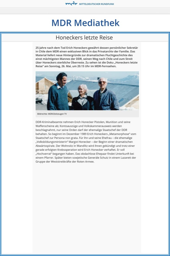 Honeckers letzte Reise i gruppen Alla filmer / Documentary hos Mohamad shop (609700)